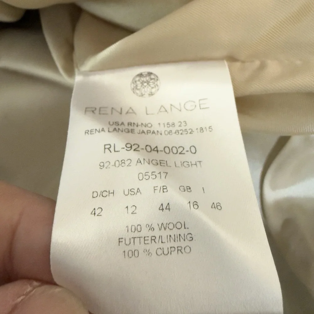 Rena Lange Evening Jacket Womens 12 Dove Gray Wool Lined AS‎ SEEN ON QUEEN SONJA